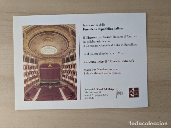 Collectionnisme Papier divers: FOLLETO &rdquo;AUDITORI DEL CASSAL DEL METGE: IN OCCASIONE DELLA FESTA DELLA REPPUBLICA ITALIANA&rdquo;