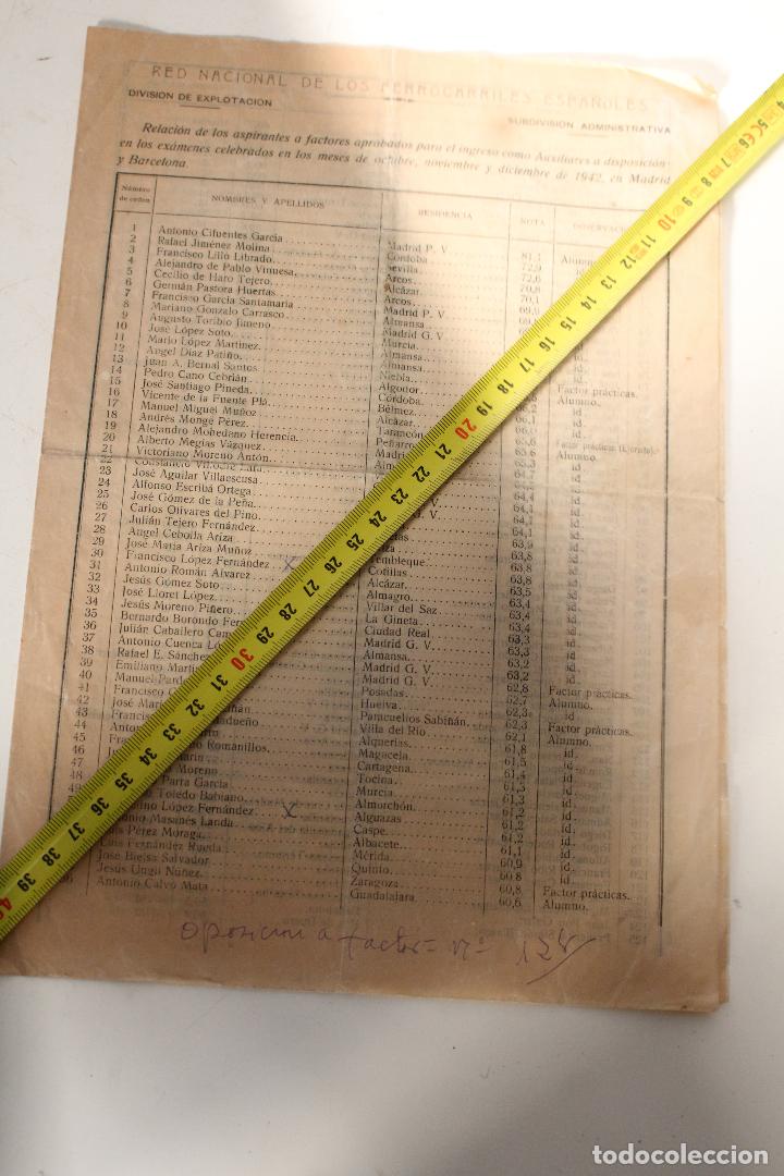 Paper Collecting Others: red nacional de los ferrocarriles espa&ntilde;oles -relacion aprobados para el ingreso como auxiliares 1942