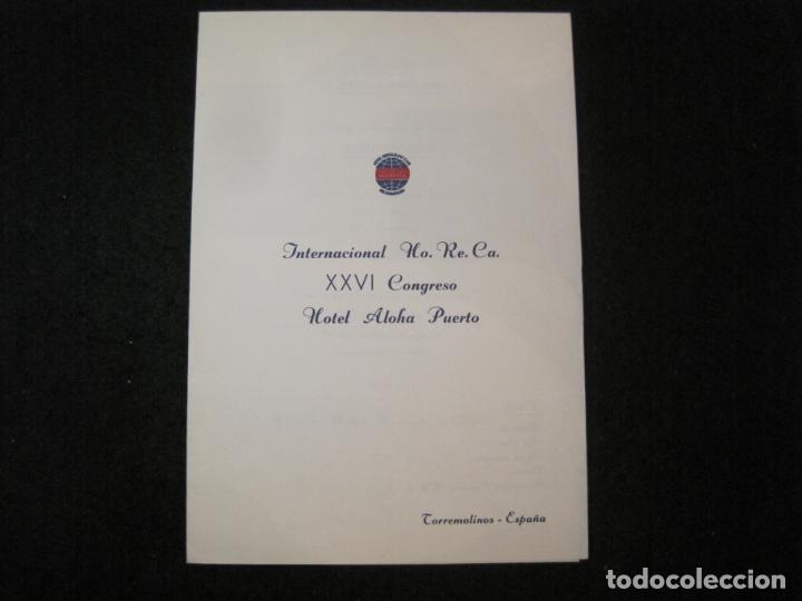 Paper Collecting Others: TORREMOLINOS-INTERNACIONAL XXVI CONGRESO HOTEL ALOHA PUERTO-MENU ANTIGUO-VER FOTOS-(K-3757)