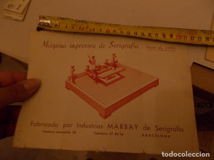 Outros artigos de papel: ANTIGUA ETIQUETA DE INDUSTRIAS MARBAY, MAQUINA IMPRESORA DE SERIGRAFIA