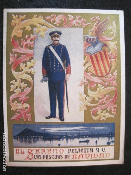 Collectionnisme Papier divers: EL SERENO-IMP DALMAU YUSTE-FELICITACION ANTIGUA DE NAVIDAD-VER FOTOS-(K-3827)