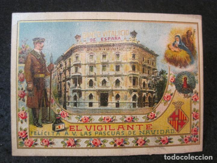 Paper Collecting Others: EL VIGILANTE-BANCO VITALICIO DE ESPA&Ntilde;A-FELICITACION ANTIGUA DE NAVIDAD-VER FOTOS-(82.864)
