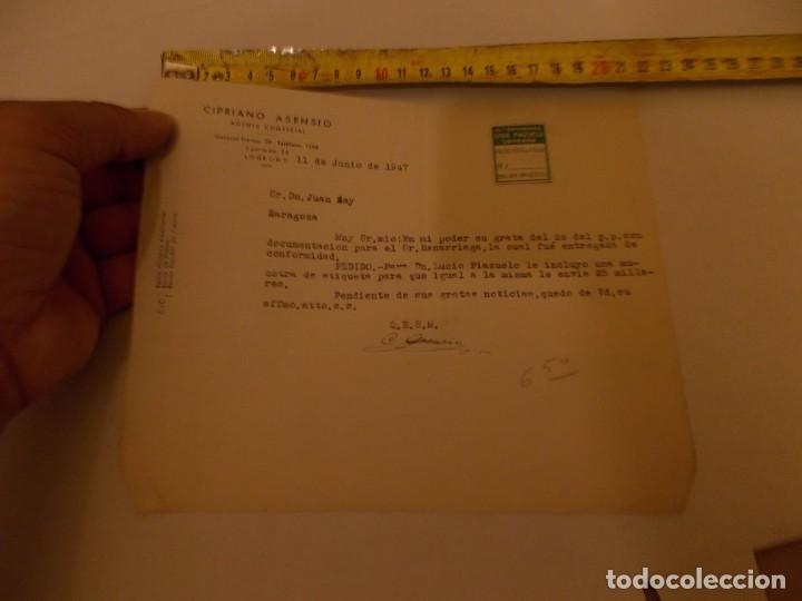 Paper Collecting Others: ANTIGUO PAPEL DE CIPRIANO ASENCIO 1947 CON ETIQUETA