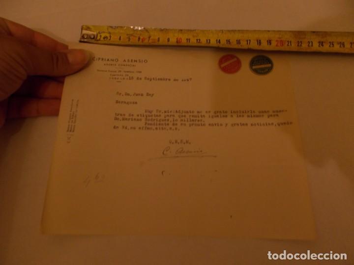 Paper Collecting Others: ANTIGUO PAPEL DE CIPRIANO ASENCIO 1947 CON ETIQUETAS