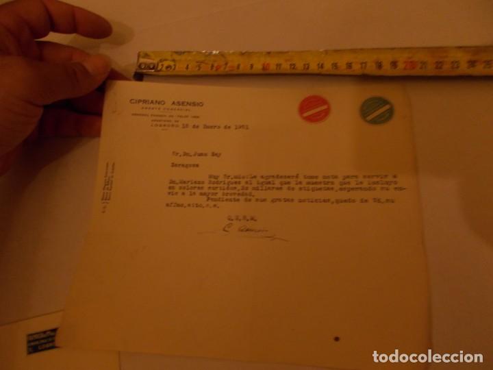 Paper Collecting Others: ANTIGUO PAPEL DE CIPRIANO ASENCIO 1951 CON ETIQUETAS