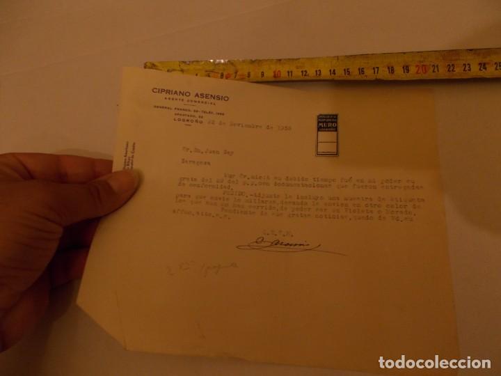 Paper Collecting Others: ANTIGUO PAPEL CIPRIANO ASENCIO 1958 CON ETIQUETA