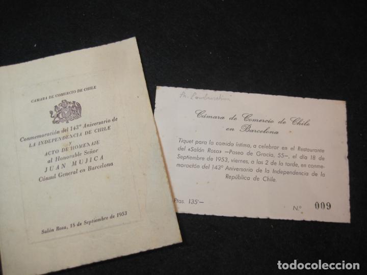 Paper Collecting Others: CAMARA DE COMERCIO DE CHILE-HOMENAJE A JUAN MUJICA-MENU FIRMADO-SALON ROSA-1953-VER FOTOS-(K-3864)