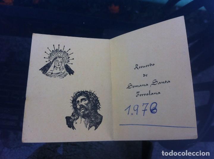 Paper Collecting Others: ESTAMPITA. RECUERDO DE SEMANA SANTA FERROLANA. FERROL. 1976