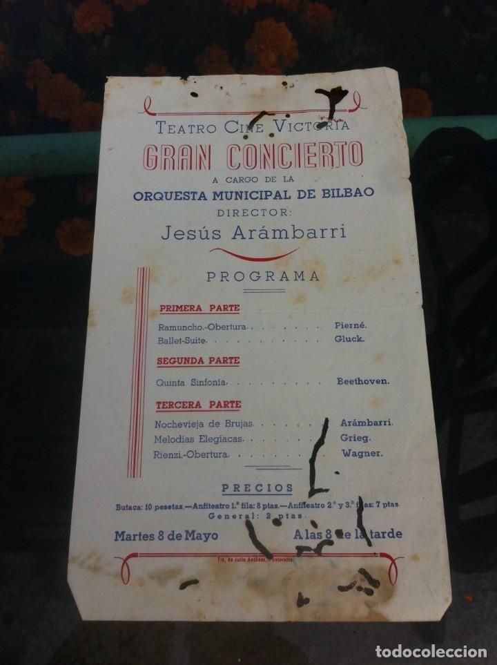 Outros artigos de papel: PROGRAMA. TEATRO CINE VICTORIA. PONTEVEDRA. ORQUESTA DE BILBAO. JES&Uacute;S AR&Aacute;MBARRI.