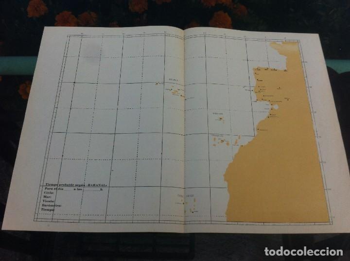 Outros artigos de papel: MAPA DE COSTA ESPA&Ntilde;A - &Aacute;FRICA. TIEMPO PROBABLE SEG&Uacute;N BARANAL. 34,5 X 24,5CM. PAPEL