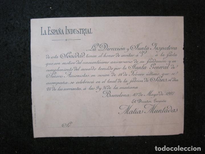Collectionnisme Papier divers: BARCELONA-LA ESPA&Ntilde;A INDUSTRIAL-INVITACION 50 ANIVERSARIO-A&Ntilde;O 1897-VER FOTOS-(K-3905)
