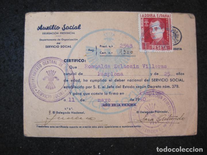 Sammelleidenschaft Andere Papierartikel: SERVICIO SOCIAL-CERTIFICADO-A&Ntilde;O 1940-VER FOTOS-(K-4005)