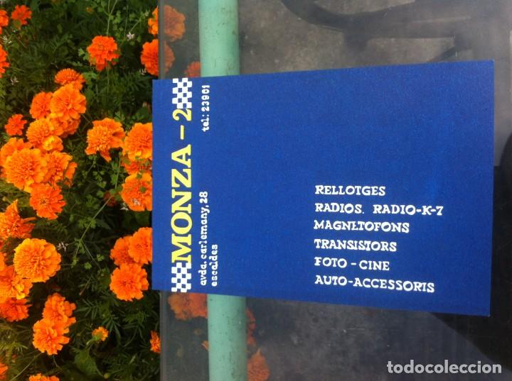 Outros artigos de papel: TARJETA. MONZA - 2. ESCALDES. RELLOTGES, RADIOS, RADIO K-7, FOTO-CINE.... 12 X 8CM