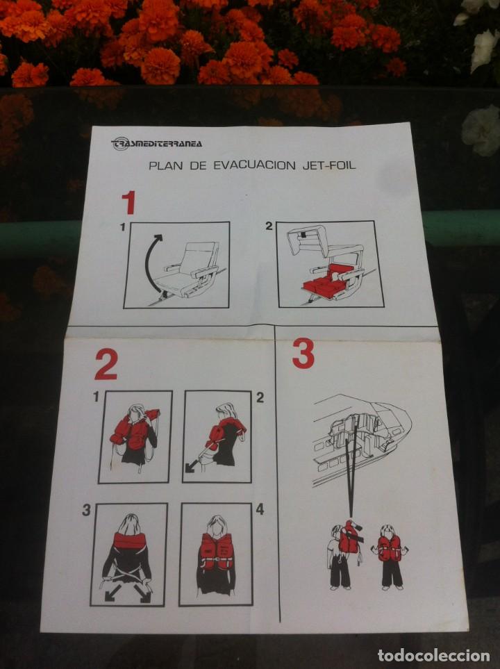 Paper Collecting Others: TRASMEDITERR&Aacute;NEA. PLAN DE EVACUACI&Oacute;N JET-FOIL. 2 CARAS. 31 X 21. CARTULINA