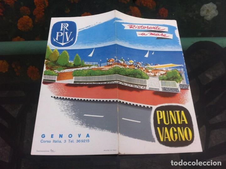 Collectionnisme Papier divers: FOLLETO. RISTORANTE A MARE. PUNTA VAGNO. GENOVA, ITALIA. 41 X 20,5CM