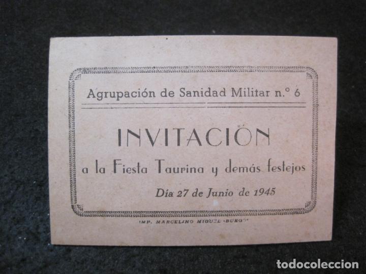 Collectionnisme Papier divers: AGRUPACION DE SANIDAD MILITAR N&ordm;6-INVITACION A LA FIESTA TAURINA-JUNIO 1945-VER FOTOS-(83.333)