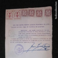 Otros Artículos de Coleccionismo en Papel: VALENCIA DE ALCANTARA-DOCUMENTO FIRMADO ALCALDE JUAN ZAMORA BARROSO-1943-VER FOTOS-(K-4038)