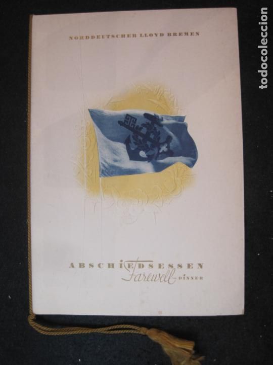 Otros Art&iacute;culos de Coleccionismo en Papel: VAPOR POSTDAM-NORDDEUTSCHER LLOYD BREMEN-A&Ntilde;O 1937-MENU ANTIGUO BARCO-VER FOTOS-(V-22.915)