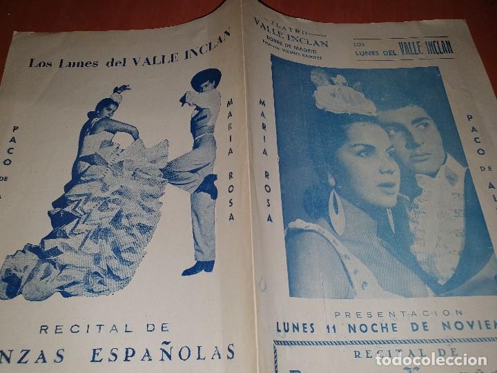 Otros Art&iacute;culos de Coleccionismo en Papel: Maria rosa y paco de alba, programa teatro valle Inclan, diptico 25 x 17 cm.