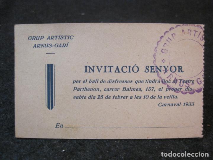 Sammelleidenschaft Andere Papierartikel: BARCELONA-GRUP ARTISTIC ARNUS GARI-INVITACIO BALL DISFRESES-CARNAVAL 1933-VER FOTOS-(83.658)