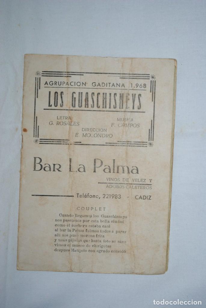 Otros Art&iacute;culos de Coleccionismo en Papel: CARNAVAL DE CADIZ, LOS GUASCHISNEYS , 1968 .
