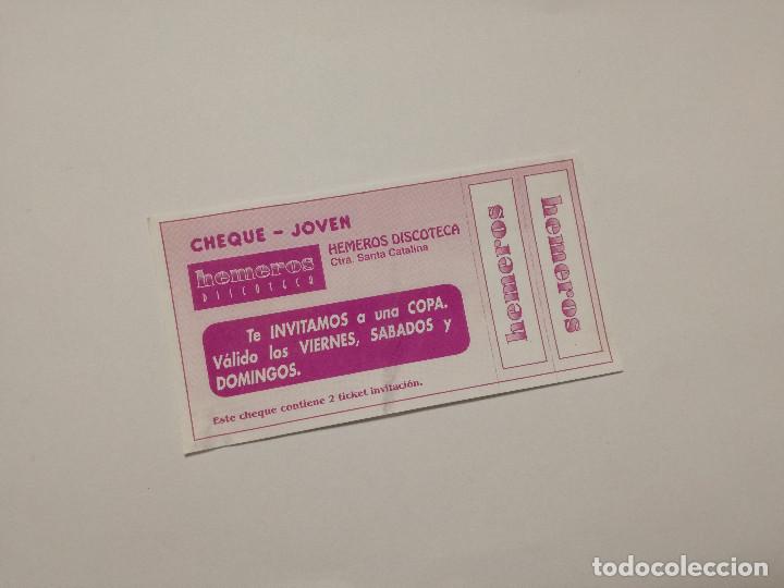 Otros Art&iacute;culos de Coleccionismo en Papel: FLYER ENTRADA INVITACION - CONSUMICION DISCOTECA HEMEROS