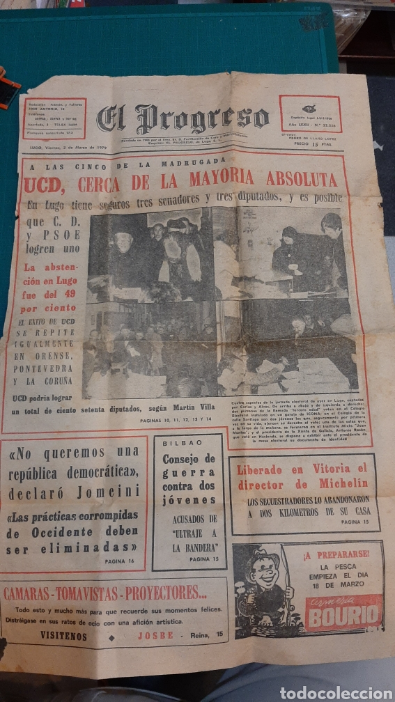 Collectionnisme Papier divers: EL PROGRESO LUGO RECORTE UCD CERCA MALLORIA ABSOLUTA 49 POR CIENTO