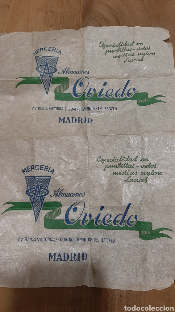 Paper Collecting Others: MADRID MERCERIA ALMACENES OVIEDO PAPEL DE EMBOLBER VINTAGE