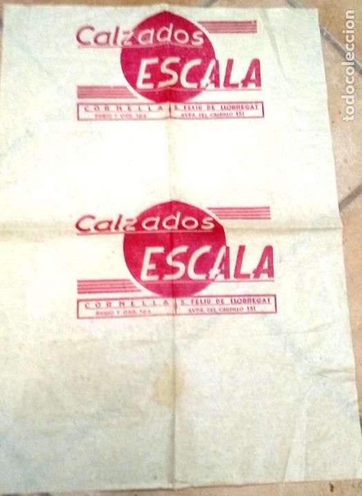 Otros Art&iacute;culos de Coleccionismo en Papel: 50/60&acute;s ca. BONITO PAPEL ENVOLTORIO &rdquo;CALZADOS ESCALA&rdquo; CORNELLA - S. FELIU DE LLOBREGAT
