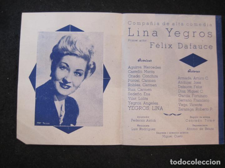 Sammelleidenschaft Andere Papierartikel: TEATRO GARCIA BORBON-LINA YEGROS-FELIX DAFAUE-PROGRAMA ANTIGUO-VER FOTOS-(K-4149)