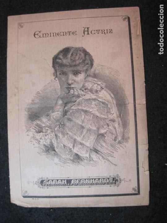 Sammelleidenschaft Andere Papierartikel: EMINENTE ACTRIZ-SARAH BERNHARDT-BIOGRAFIA-CON PUBLICIDAD ANTIGUA DE BARCELONA-VER FOTOS-(K-4191)