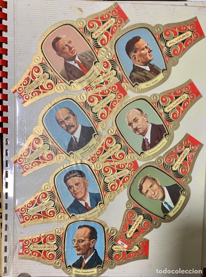 Otros Art&iacute;culos de Coleccionismo en Papel: 7 vitolas ALVARO / serie &ldquo;Premios Nobel&rdquo;