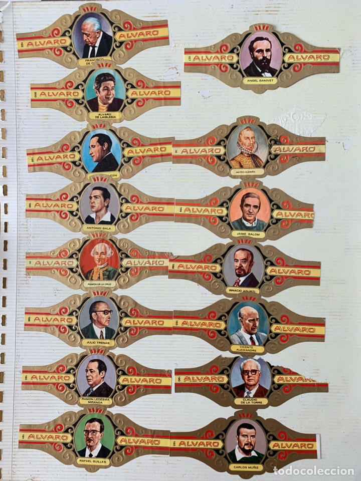 Otros Art&iacute;culos de Coleccionismo en Papel: 16 vitolas ALVARO- serie &ldquo;Literatos&rdquo;