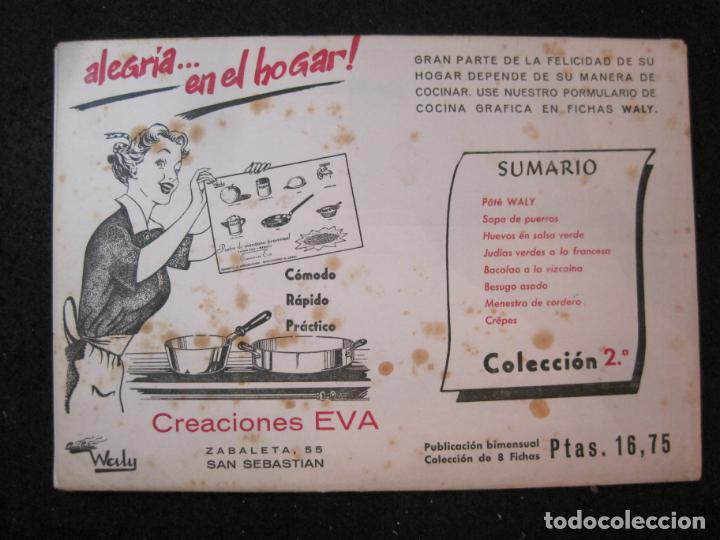 Otros art&iacute;culos de coleccionismo en papel: CREACIONES EVA-COCINA GRAFICA EN FICHAS WALY-VER FOTOS-(K-4250)