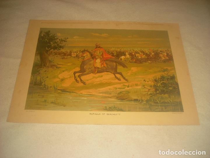 Collectionnisme Papier divers: BATALLA DE GUADALETE. LITOGRAFIA PALACIOS. . J. ALAMINOS. 36 X 24 CM.