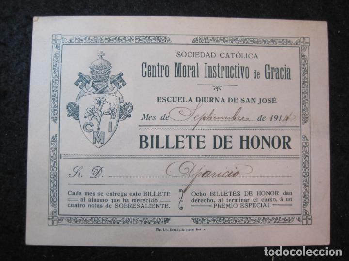 Sammelleidenschaft Andere Papierartikel: BARCELONA-SOCIEDAD CATOLICA CENTRO MORAL INSTRUCTIVO DE GRACIA-BILLETE DE HONOR-VER FOTOS-(84.467)