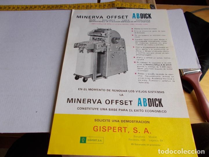 Collectionnisme Papier divers: HOJA PUBLICITARIA MINERVA OFFSET ABDICK ARTES GRAFICAS ,,,,,