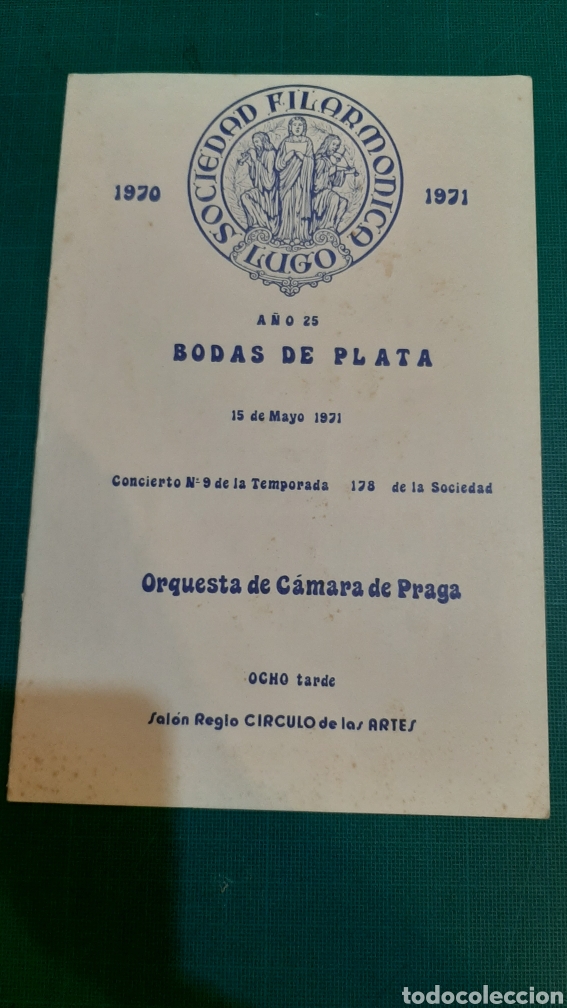 Outros artigos de papel: 1970 1971 MUSICA SOCIEDAD FILARM&Oacute;NICA LUGO 25 A&Ntilde;OS BODAS PLATA ORQUESTA C&Aacute;MARA PRAGA ALVARELLOS