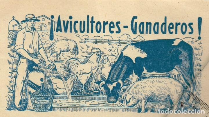 Altri oggetti di carta: 1930/40&acute;s ca. &iexcl;Avicultores, Ganaderos! MICROZUL BACTERICIDA Previene Afecciones Av&iacute;colas y Ganaderas