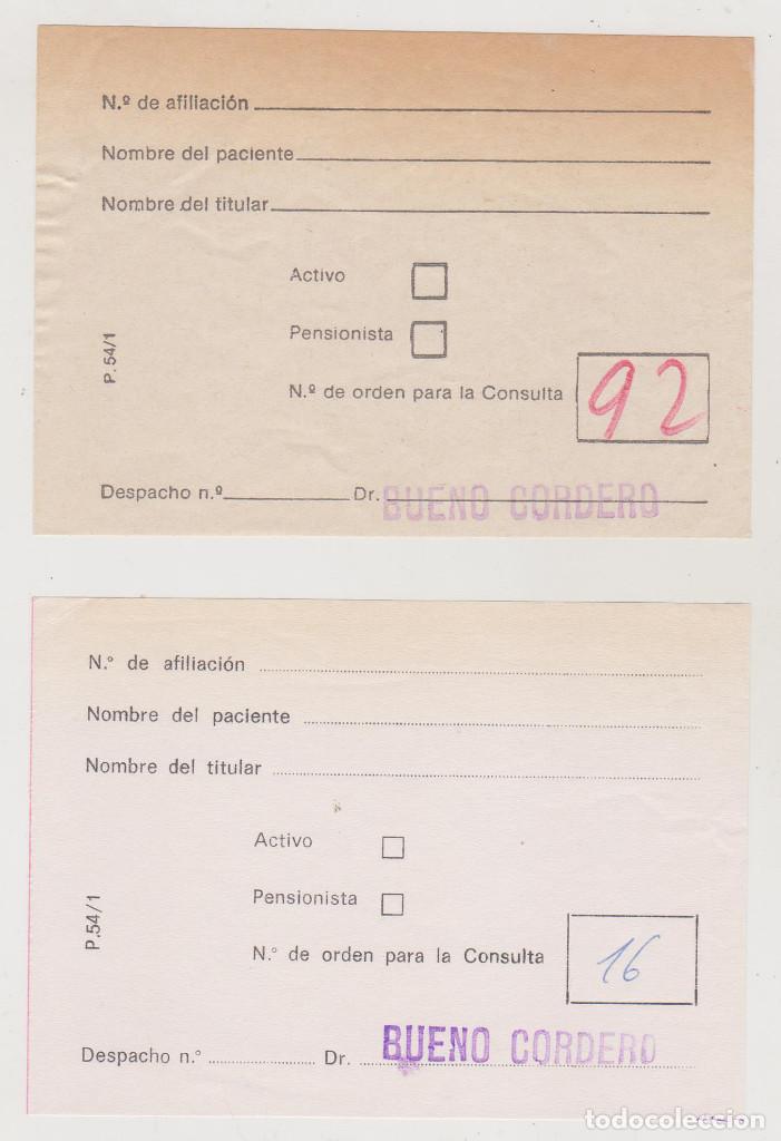 Sammelleidenschaft Andere Papierartikel: N&ordm; DE ORDEN PARA LA CONSULTA - DOS NUMERITOS - M&Eacute;DICO SEGURIDAD SOCIAL - PERFECTO ESTADO