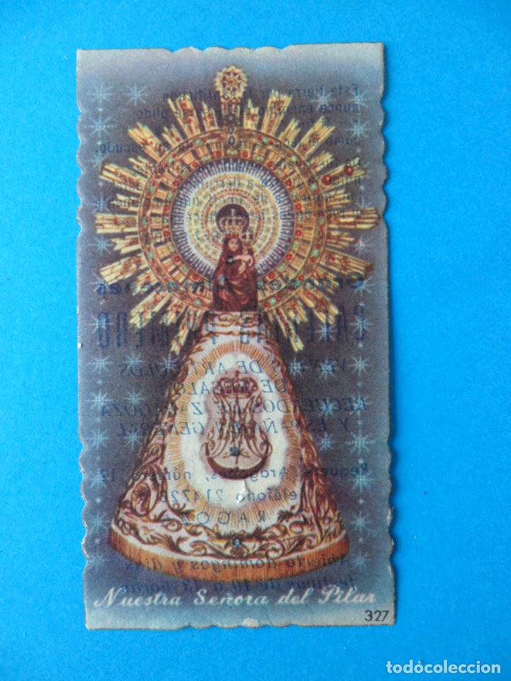 Otros Art&iacute;culos de Coleccionismo en Papel: Antigua Publicidad de Grandes Almacenes Galerias Primero - Estampita de la Virgen del Pilar