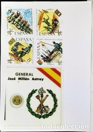 Otros art&iacute;culos de coleccionismo en papel: REPRODUCCION FOTOGRAFIA SELLOS 50 ANIVERSARIO LA LEGION - MILLAN ASTRAY - LAMINAVARIOS-0127