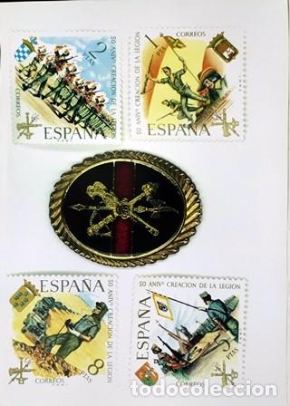 Otros art&iacute;culos de coleccionismo en papel: REPRODUCCION FOTOGRAFIA SELLOS Y ESCUDO DE LA LEGION 50 ANIVERSARIO - LAMINAVARIOS-0130