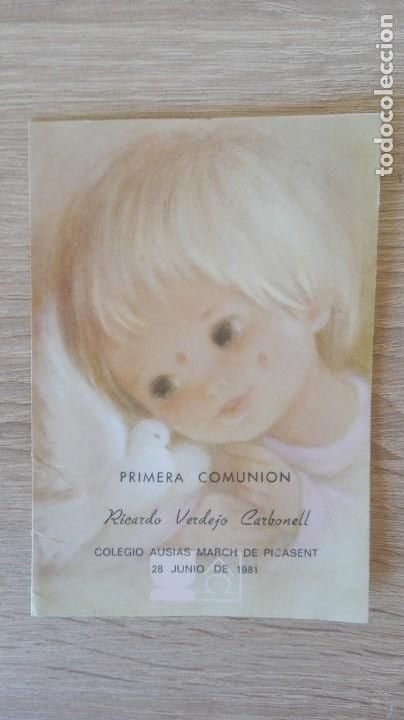 Sammelleidenschaft Andere Papierartikel: RECUERDO PRIMERA COMUNI&Oacute;N, D&Iacute;PTICO, PICASSENT (VAL&Egrave;NCIA) A&Ntilde;O 1981.