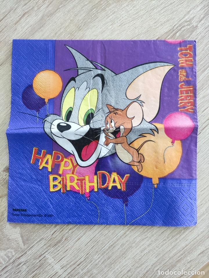 Otros Art&iacute;culos de Coleccionismo en Papel: SERVILLETA DE PAPEL - TOM AND JERRY - HAPPY BIRTHDAY - PAPSTAR TURNER 2001 - 16&rsquo;5X16&rsquo;5 (FOTO)