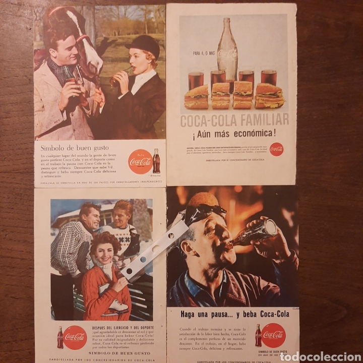 Collectionnisme Papier divers: 4 anuncios publicidad bebida coca cola