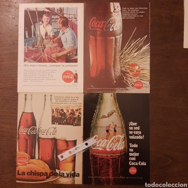 Collectionnisme Papier divers: 4 anuncios publicidad bebida coca cola