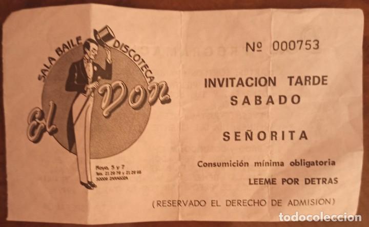 Sammelleidenschaft Andere Papierartikel: Invitaci&oacute;n discoteca El Don calle Royo Zaragoza