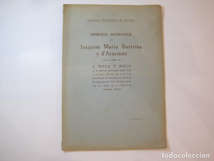 Otros art&iacute;culos de coleccionismo en papel: AJUNTAMENT BARCELONA-M&ordf; BARTRINA Y D'AIXEMUS-VER FOTOS-(K-4758)