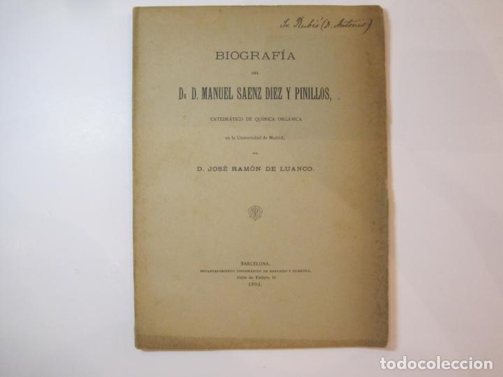 Otros art&iacute;culos de coleccionismo en papel: BIOGRAFIA DEL MANUEL SAENZ DIEZ Y PINILLOS-A&Ntilde;O 1894-VER FOTOS-(K-4772)